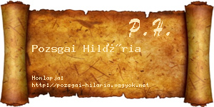 Pozsgai Hilária névjegykártya